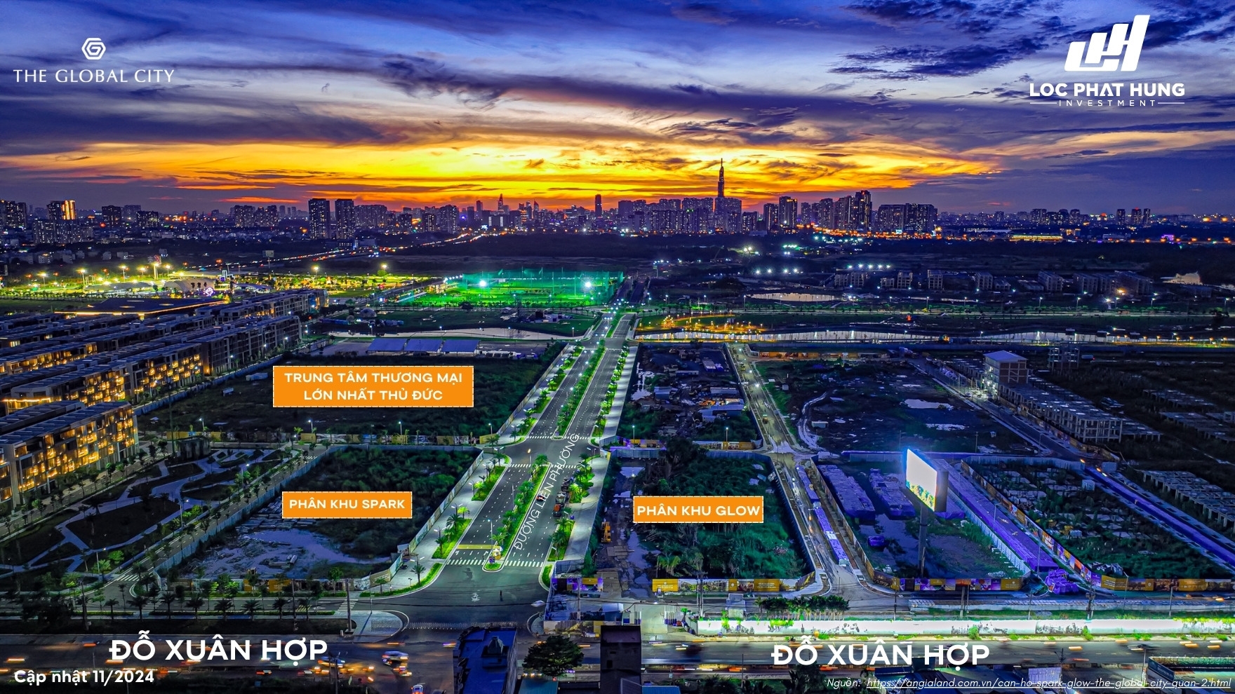 Vị trí phân khu GLow & Spark trong The Global City Quận 2