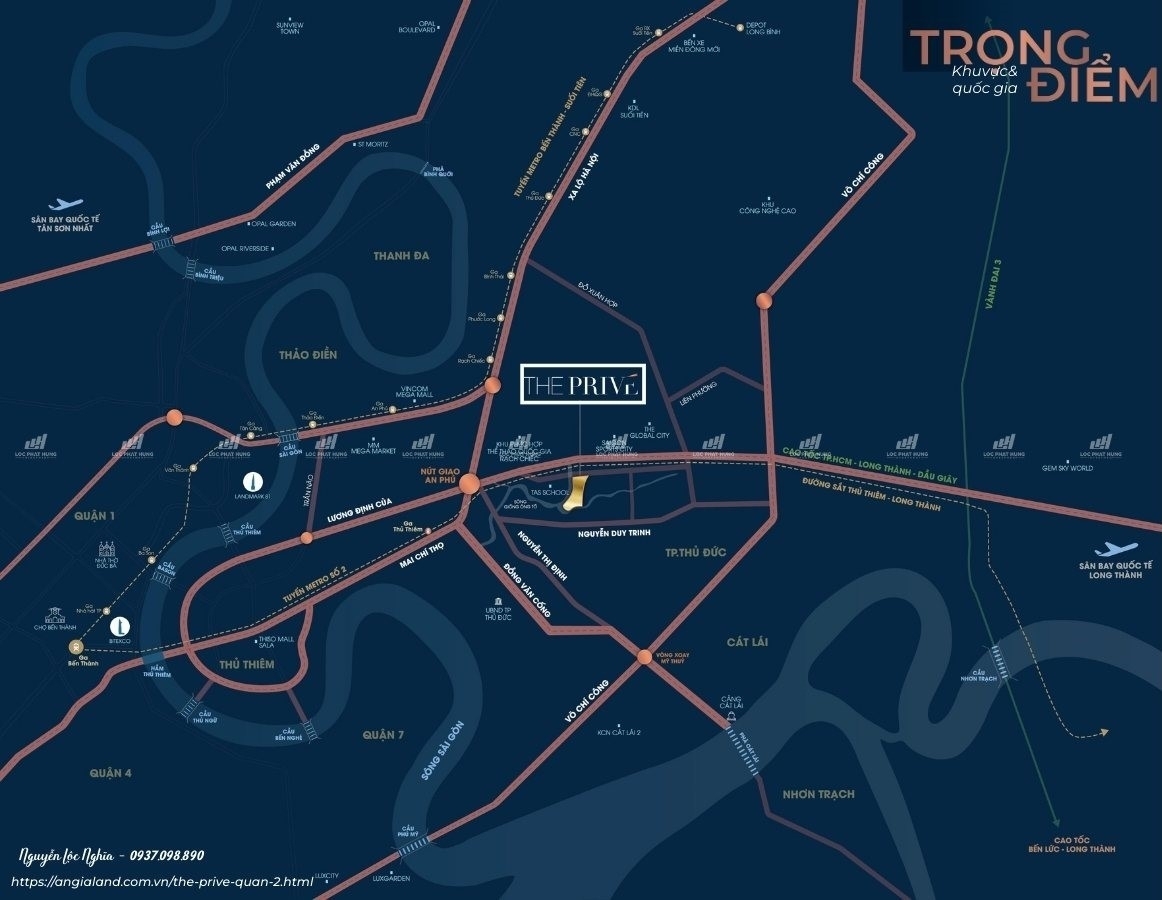 Địa Chỉ và Vị Trí Dự Án Căn Hộ The Privé Quận 2 Đất Xanh - Khu Dân Cư Nam Rạch Chiếc