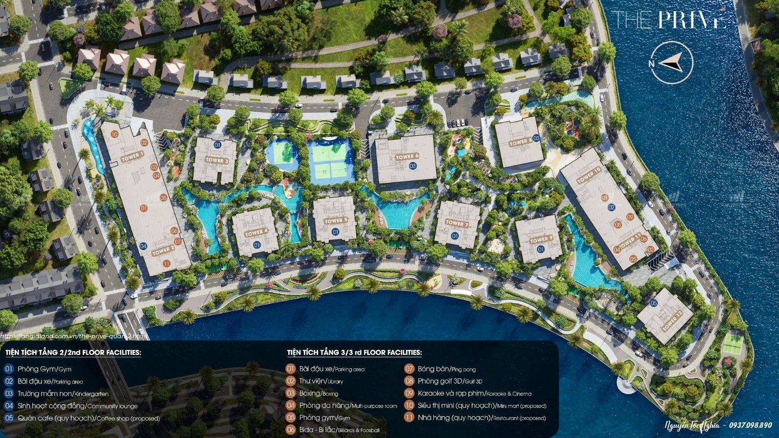 Chi Tiết Mặt Bằng Tầng 2 + 3 Căn Hộ Chung Cư The Privé Quận 2 Đất Xanh