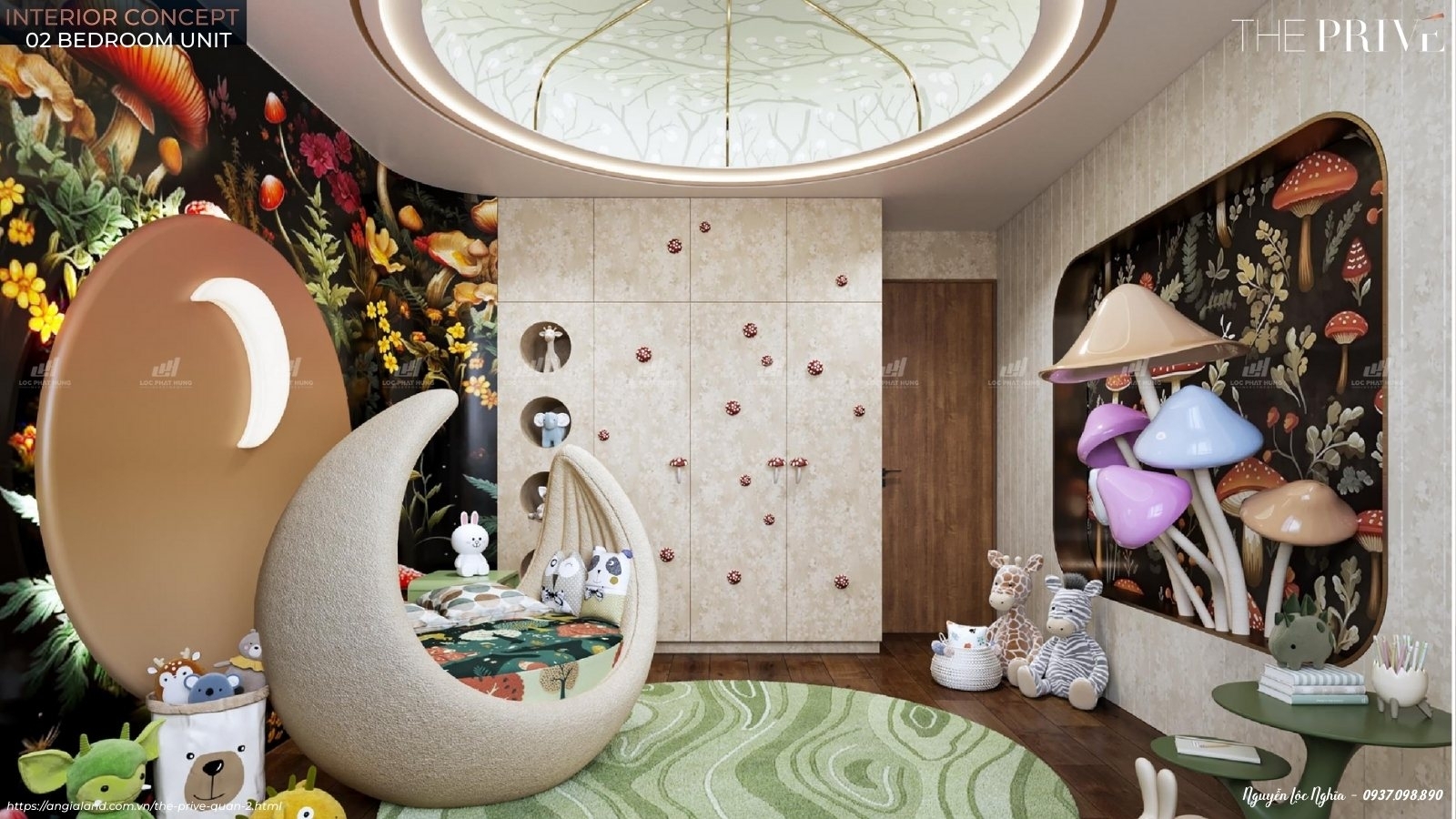 Nhà mẫu căn hộ The Privé loại 2PN - 2WC - 80m² - Thiết Kế Phòng Ngủ 2