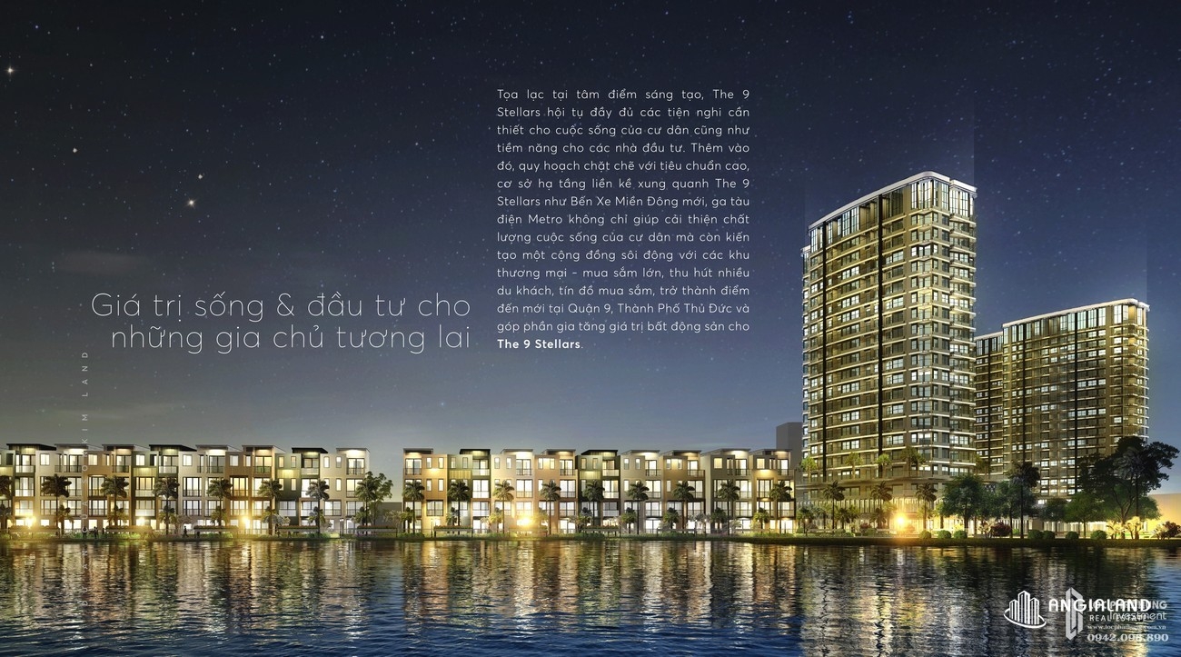 Phối cảnh tổng thể dự án căn hộ chung cư The 9 Stellars Quận 9 Đường Hoàng Hữu Nam chủ đầu tư Ngân Thạnh