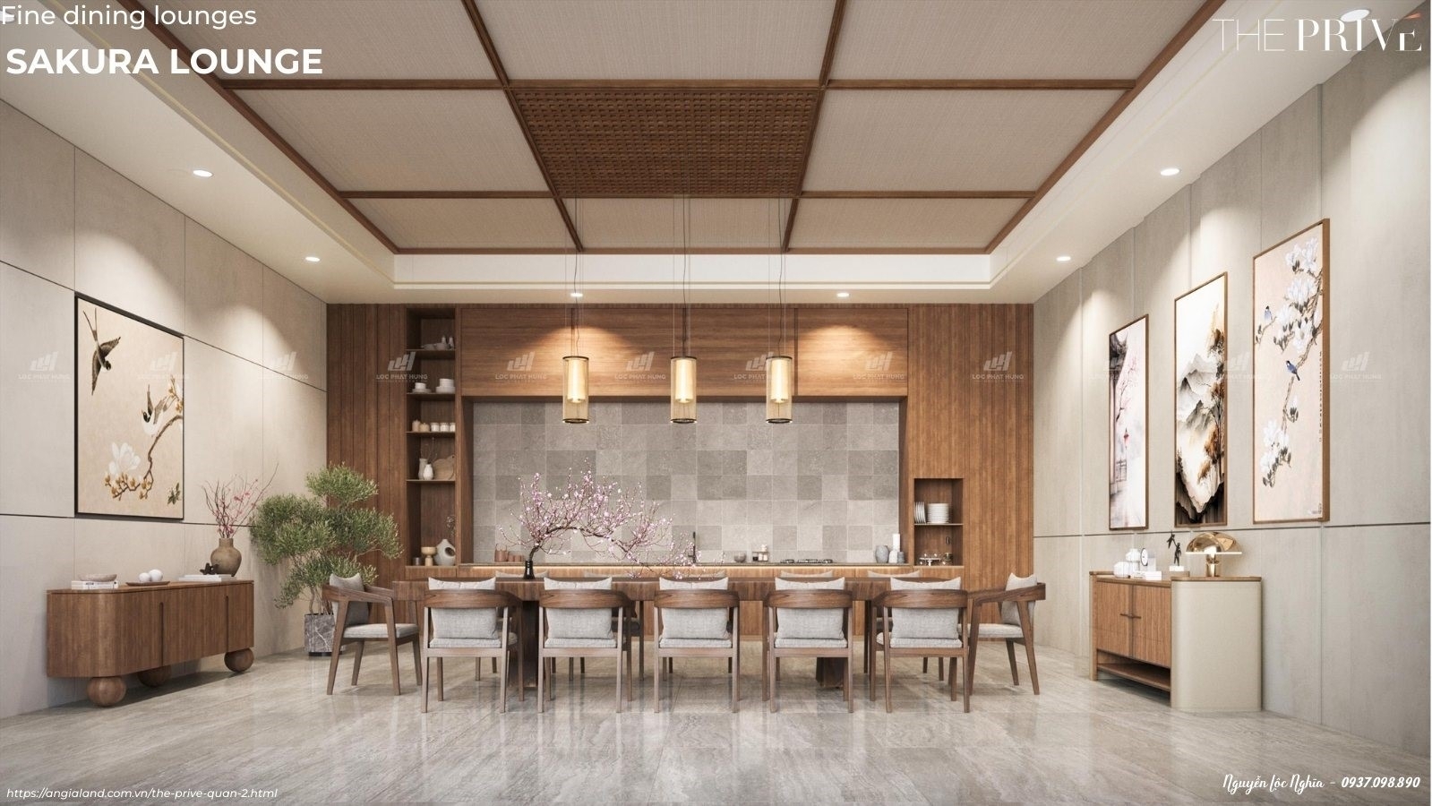 Sakura Lounge: Không Gian Phòng Tiệc Thanh Lịch Mang Cảm Hứng Nhật Bản Tại The Privé Quận 2 Đất Xanh