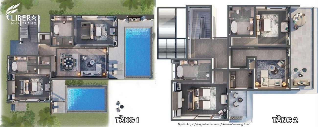 Thiết kế biệt thự Libera Nha Trang Loại Pacific Lagoon, Aqua Bay