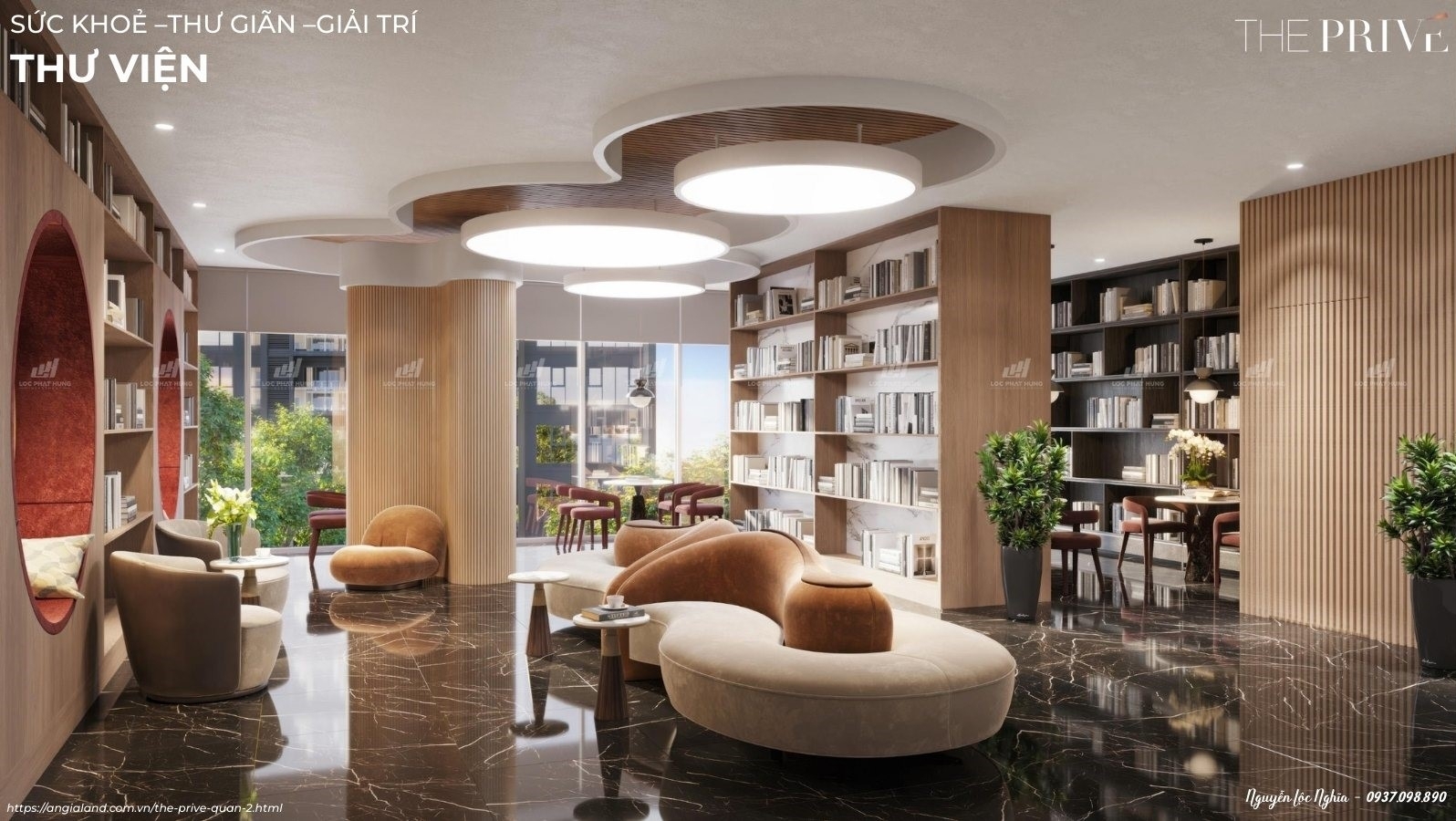 Thư Viện The Privé: Không Gian Tri Thức Yên Tĩnh, Lý Tưởng Để Đọc Sách và Nghiên Cứu Tại The Privé Quận 2 Đất Xanh