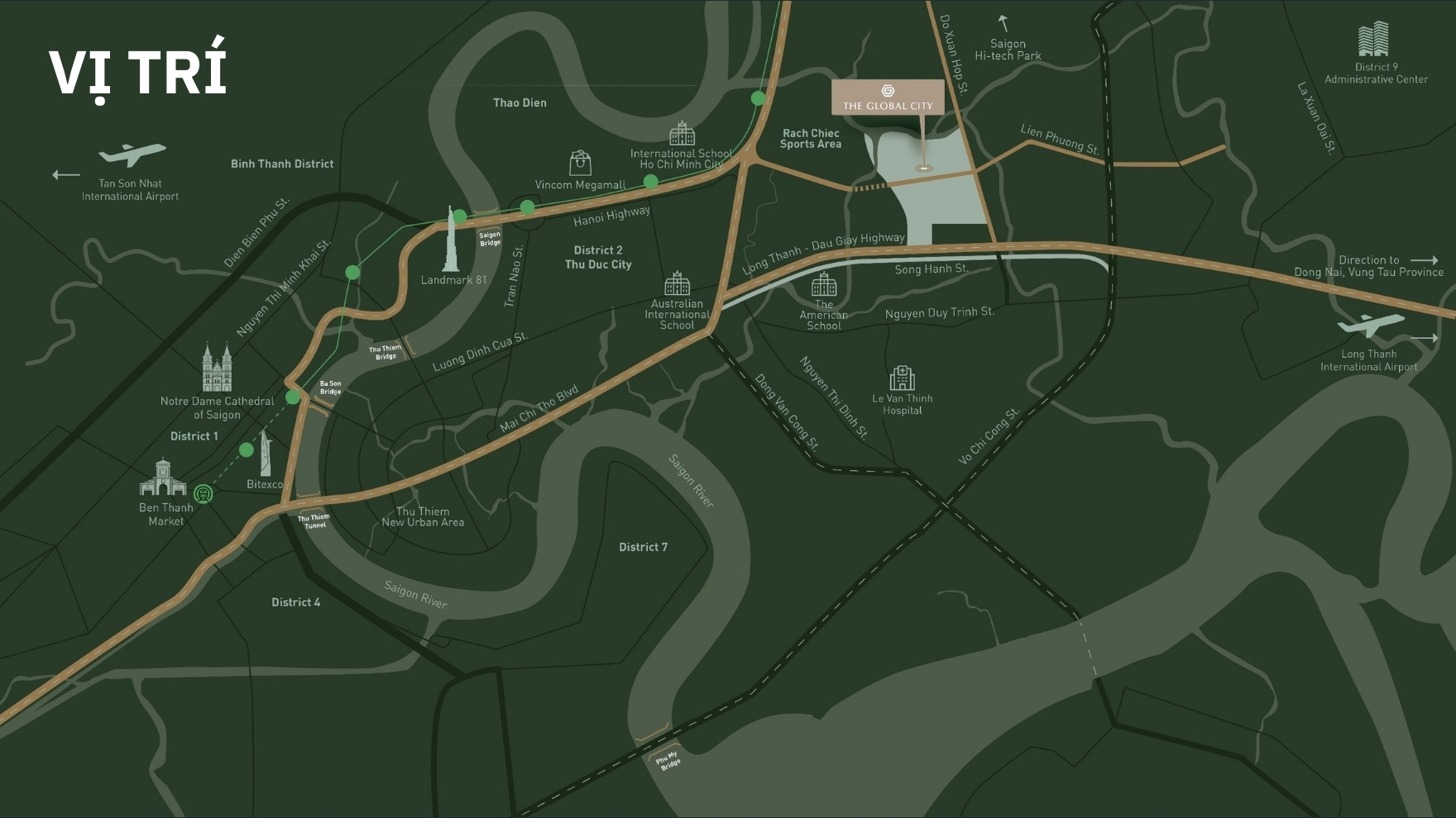 Vị trí tổng thể khu The Global City Quận 2